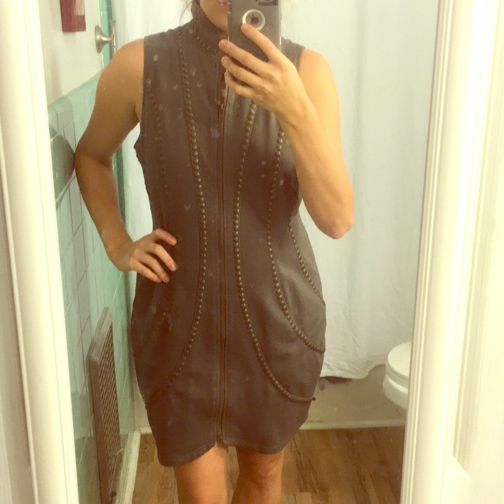 Esley gray zip up dress